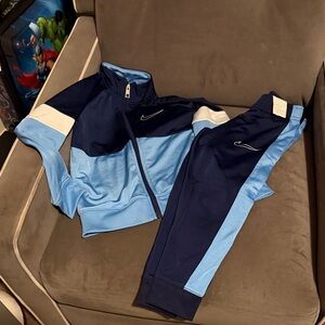Nike Navy and Light Blue Colorblock Track Jacket & Pants Set